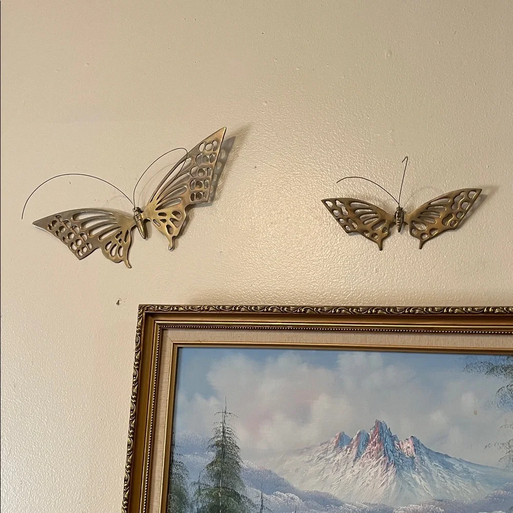 4 BRASS BUTTERFLIES THICK - Solid -Various Sizes - Excellent Condition - Vintage